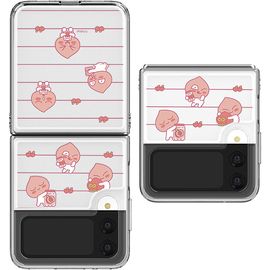 [S2B] Kakao Friends Just Apeach Z Flip 4 Transparent Slim Case-Transparent Case, Character Case, Strap Case, Wireless Charging-Made in Korea